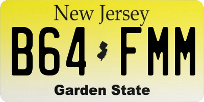 NJ license plate B64FMM