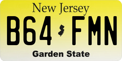 NJ license plate B64FMN