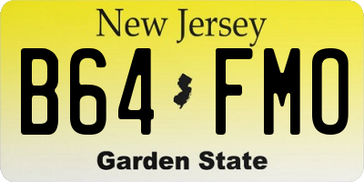 NJ license plate B64FMO