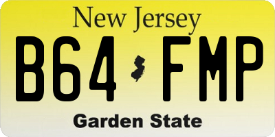 NJ license plate B64FMP