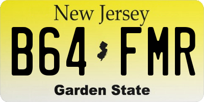 NJ license plate B64FMR