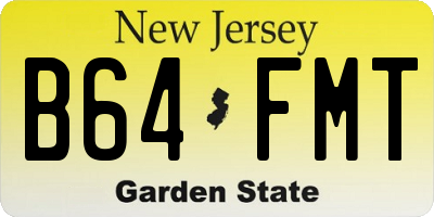 NJ license plate B64FMT