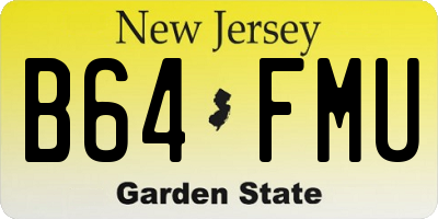 NJ license plate B64FMU
