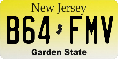 NJ license plate B64FMV