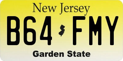 NJ license plate B64FMY