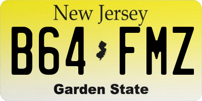 NJ license plate B64FMZ
