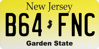 NJ license plate B64FNC