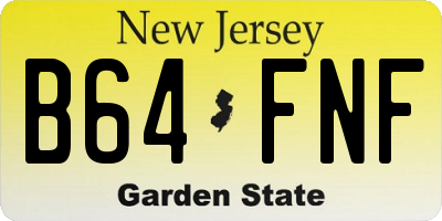 NJ license plate B64FNF