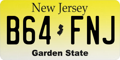 NJ license plate B64FNJ