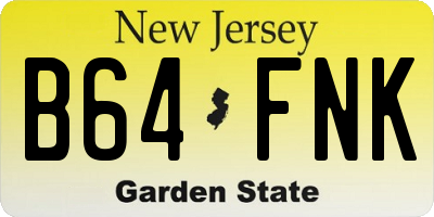 NJ license plate B64FNK