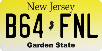 NJ license plate B64FNL