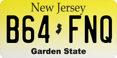 NJ license plate B64FNQ