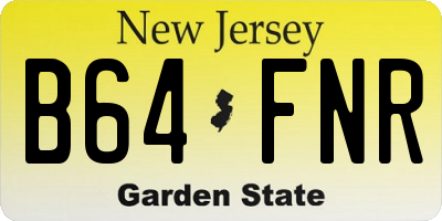 NJ license plate B64FNR