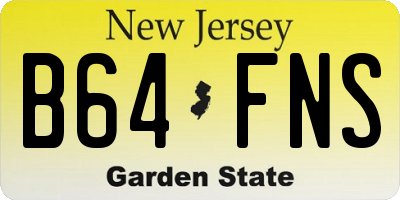 NJ license plate B64FNS