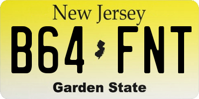 NJ license plate B64FNT