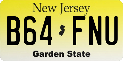 NJ license plate B64FNU