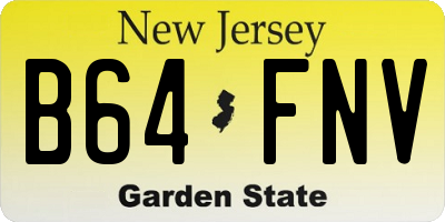 NJ license plate B64FNV