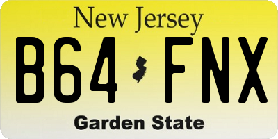 NJ license plate B64FNX
