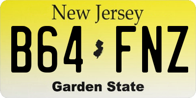 NJ license plate B64FNZ
