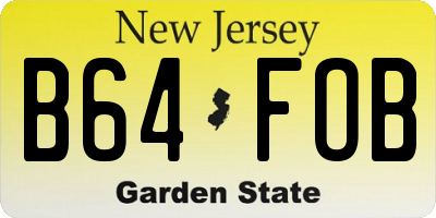 NJ license plate B64FOB