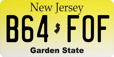 NJ license plate B64FOF