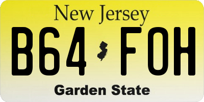 NJ license plate B64FOH