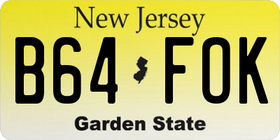 NJ license plate B64FOK