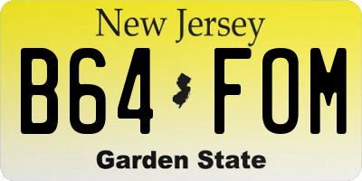 NJ license plate B64FOM