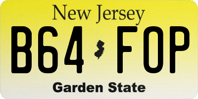 NJ license plate B64FOP