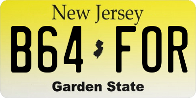 NJ license plate B64FOR