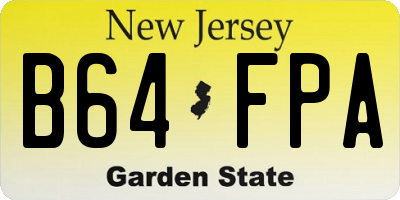 NJ license plate B64FPA