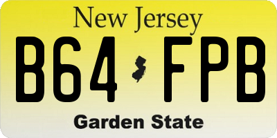 NJ license plate B64FPB