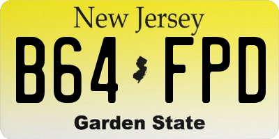 NJ license plate B64FPD