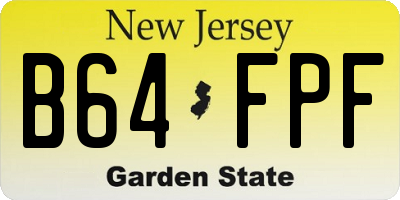 NJ license plate B64FPF