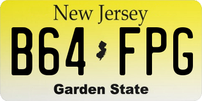 NJ license plate B64FPG