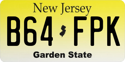 NJ license plate B64FPK