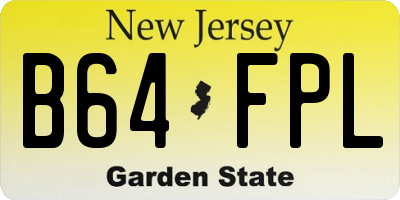 NJ license plate B64FPL