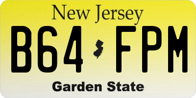 NJ license plate B64FPM