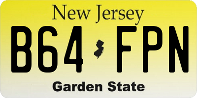 NJ license plate B64FPN