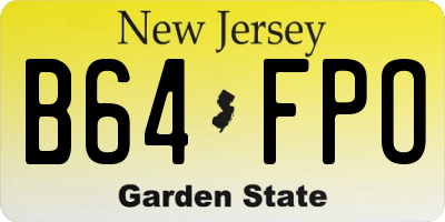 NJ license plate B64FPO