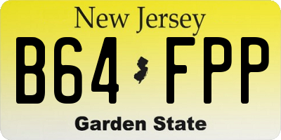 NJ license plate B64FPP