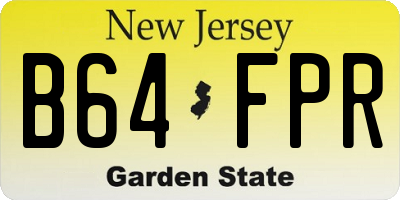 NJ license plate B64FPR