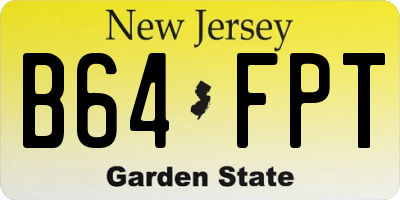 NJ license plate B64FPT