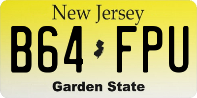 NJ license plate B64FPU