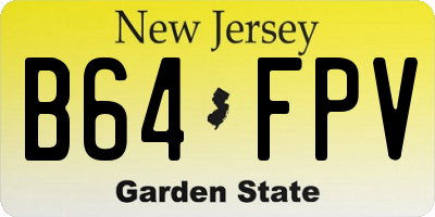 NJ license plate B64FPV