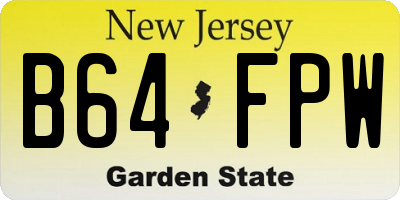 NJ license plate B64FPW
