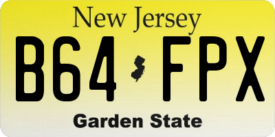 NJ license plate B64FPX