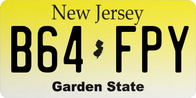 NJ license plate B64FPY