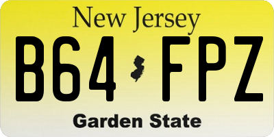 NJ license plate B64FPZ