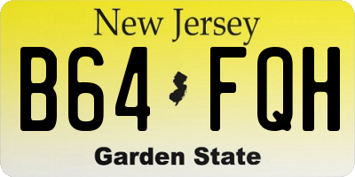 NJ license plate B64FQH